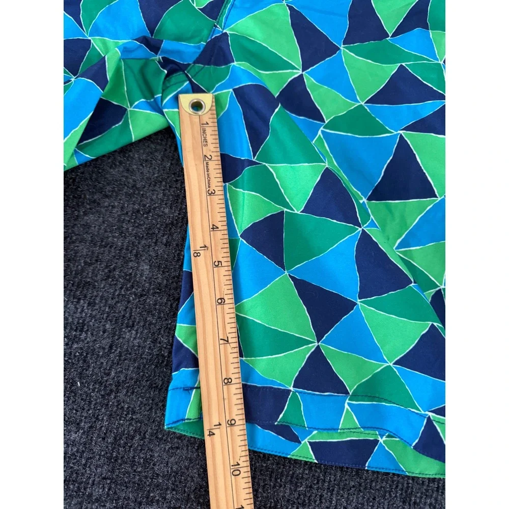 Gymboree Boys Blue‎ Green Geometric Triangle Swim Trunks Mesh Lining Size 10 NWT